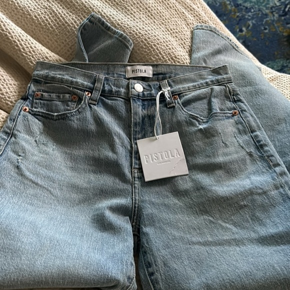 Pistola Lennon Rainer Distress Crop Ankle Flare Bootcut Jean Distressed 26 - Picture 4 of 5